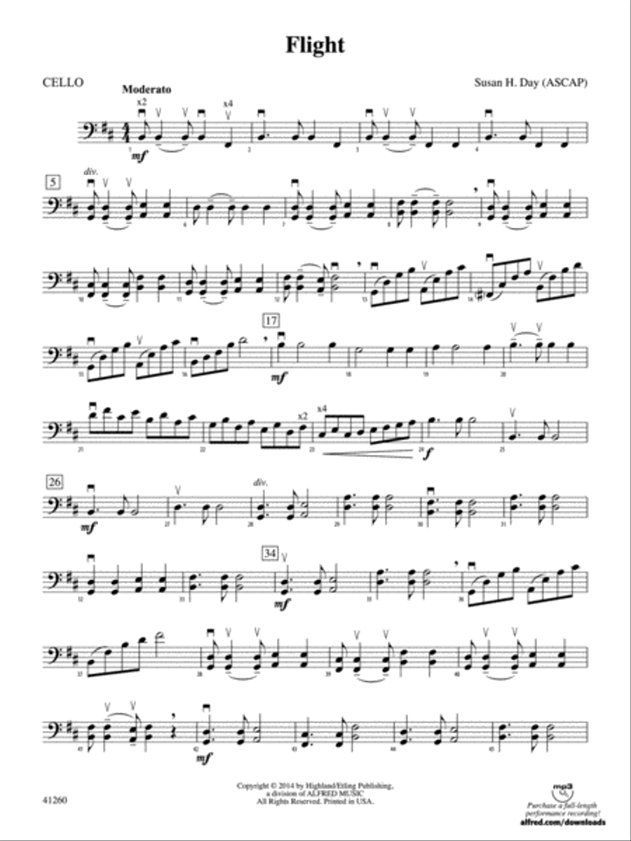 Flight: Cello Flight: Cello String Orchestra scores gallery preview page 1
