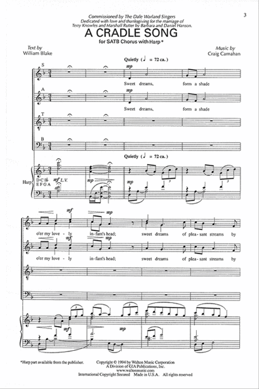 A Cradle Song A Cradle Song 4-Part scores gallery preview page 9