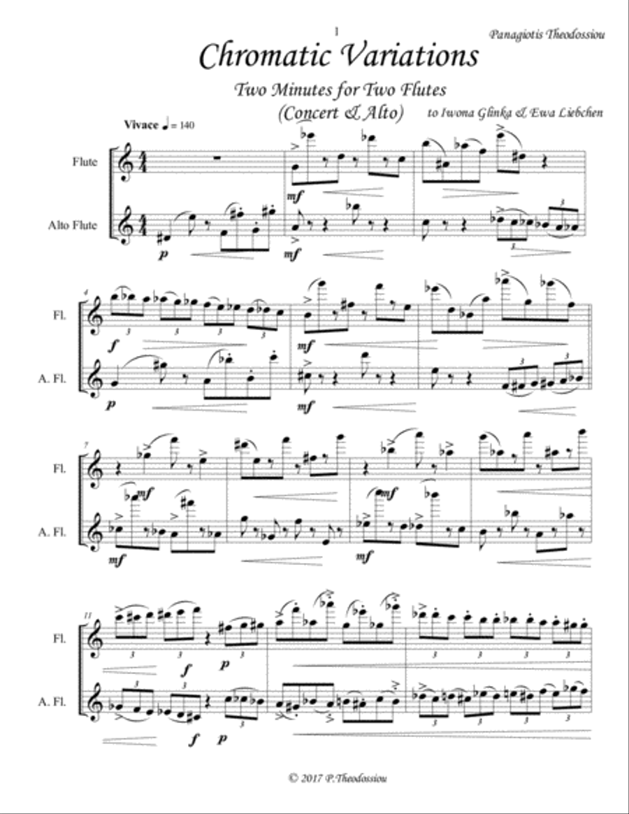 Chromatic Variations Flute Solo scores gallery preview page 3