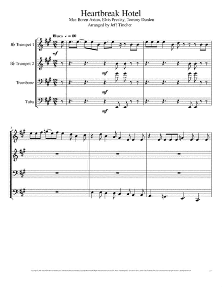 Heartbreak Hotel Brass Ensemble scores gallery preview page 2