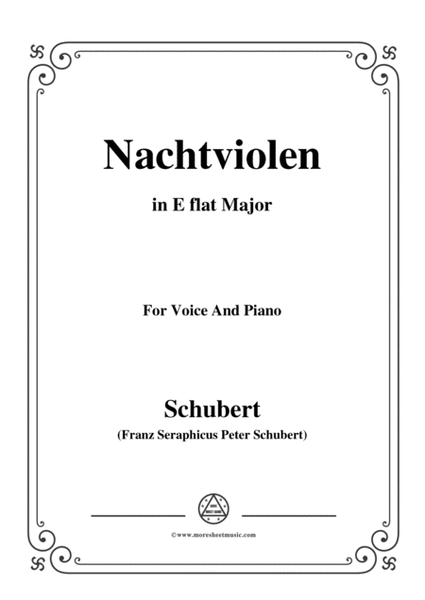 Schubert-Nachtviolen in E flat Major,for voice and piano image number null