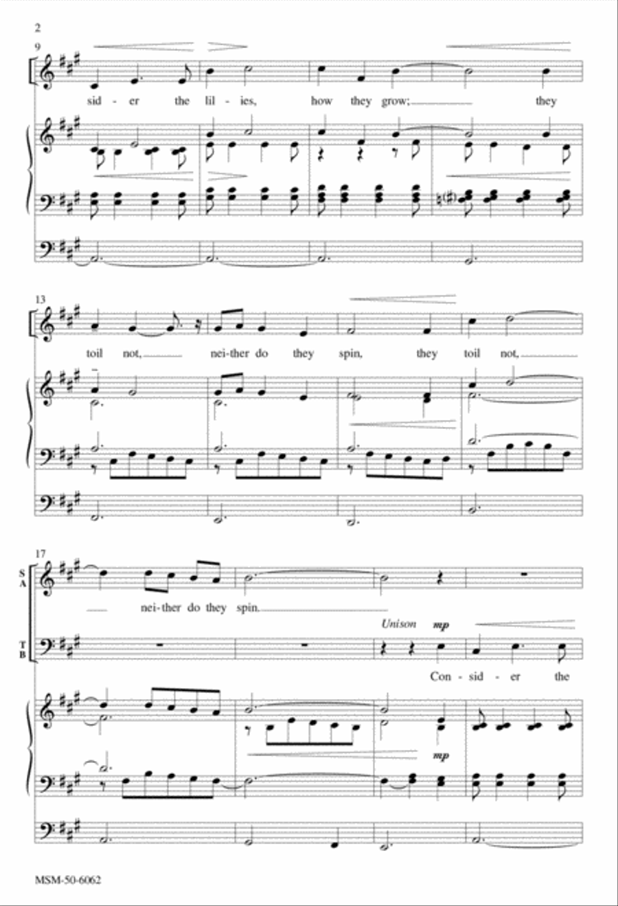 Consider the Lilies Divisi scores gallery preview page 3