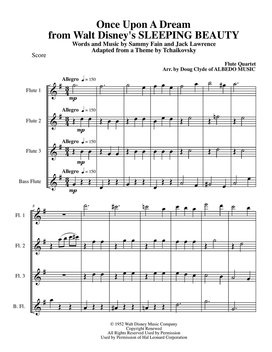 Once Upon A Dream Once Upon A Dream Woodwind Quartet scores gallery preview page 1