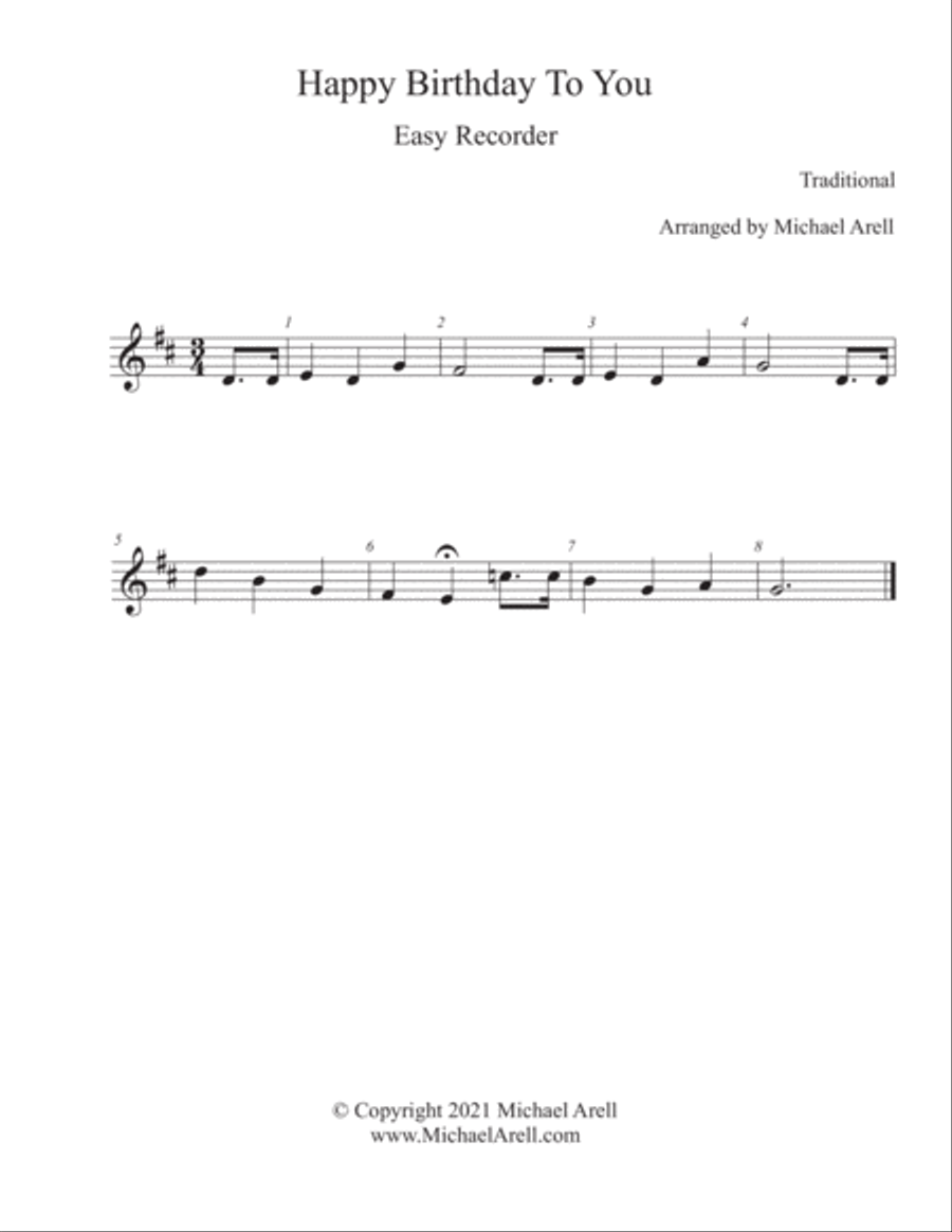 Happy Birthday To You--Easy Recorder Small Ensemble scores gallery preview page 2
