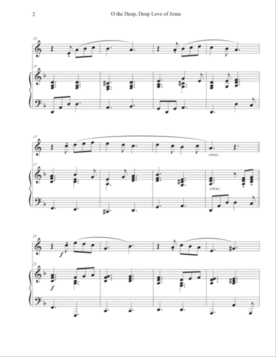 O the Deep, Deep Love of Jesus (French Horn - Piano) Horn scores gallery preview page 2