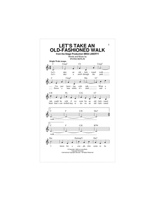 Let's Take An Old-Fashioned Walk