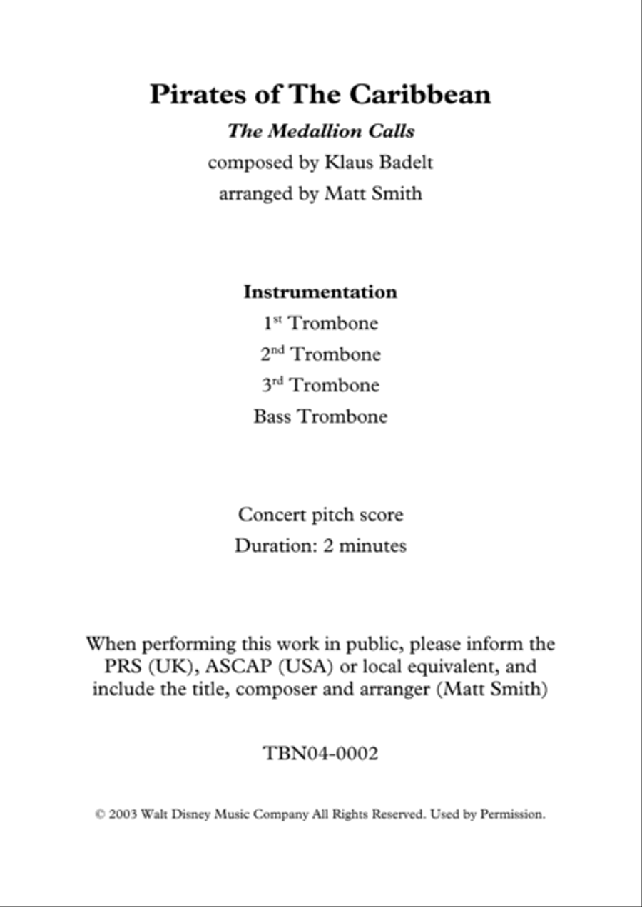 The Medallion Calls The Medallion Calls Trombone Solo scores gallery preview page 2