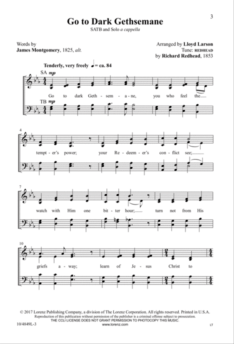 Go to Dark Gethsemane 4-Part scores gallery preview page 3
