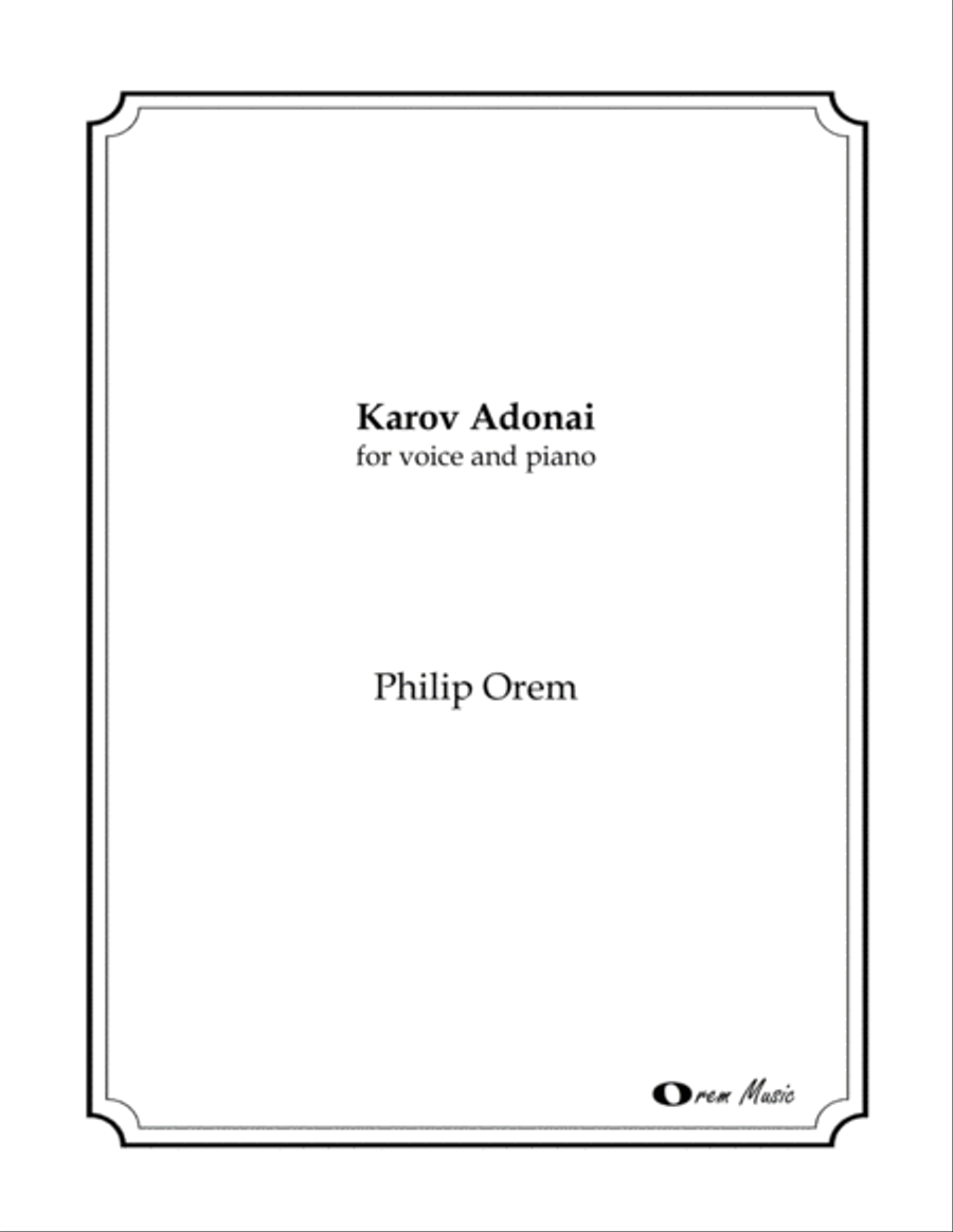 Karov Adonai (Psalm 34) Voice scores gallery preview page 1