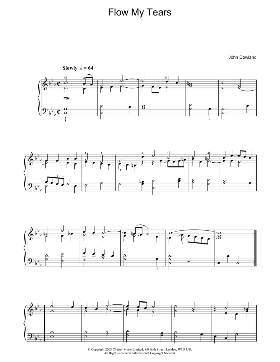 Flow My Tears Piano Solo scores gallery preview page 1