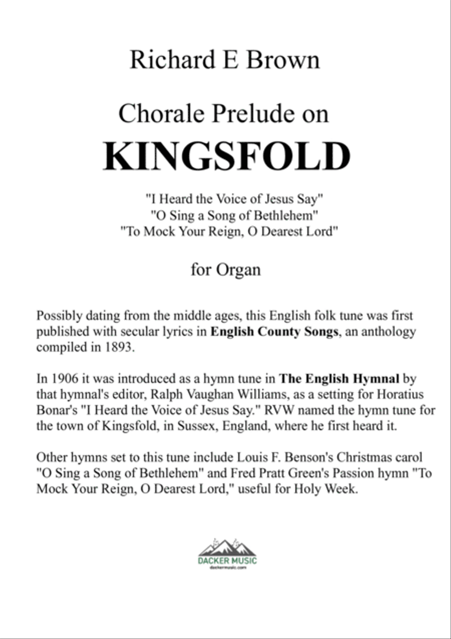 Chorale Prelude on Kingsfold - Organ Organ Solo scores gallery preview page 2