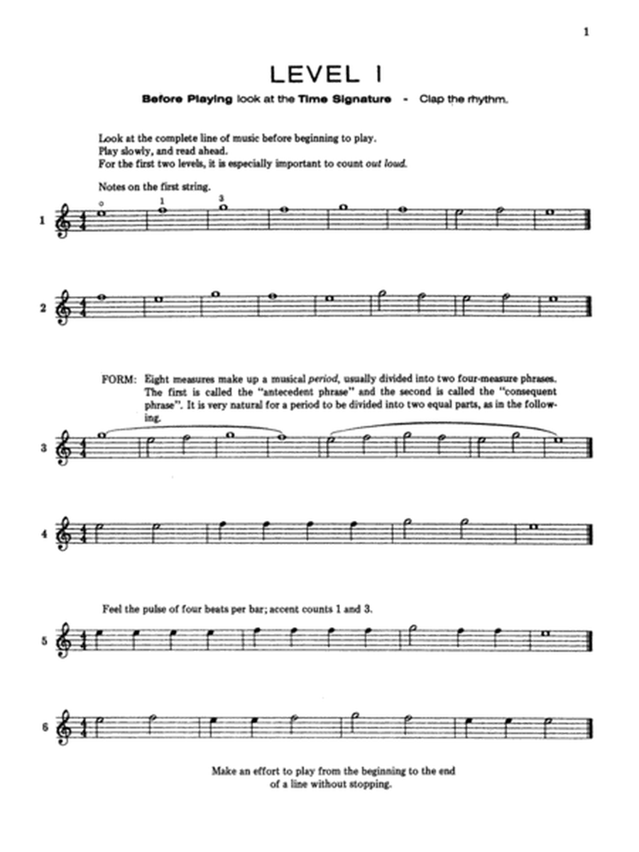 Sight Reading for the Classical Guitar - Levels 1 to 3