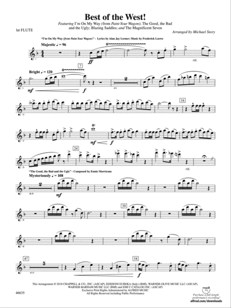 Best of the West!: Flute Concert Band scores gallery preview page 1