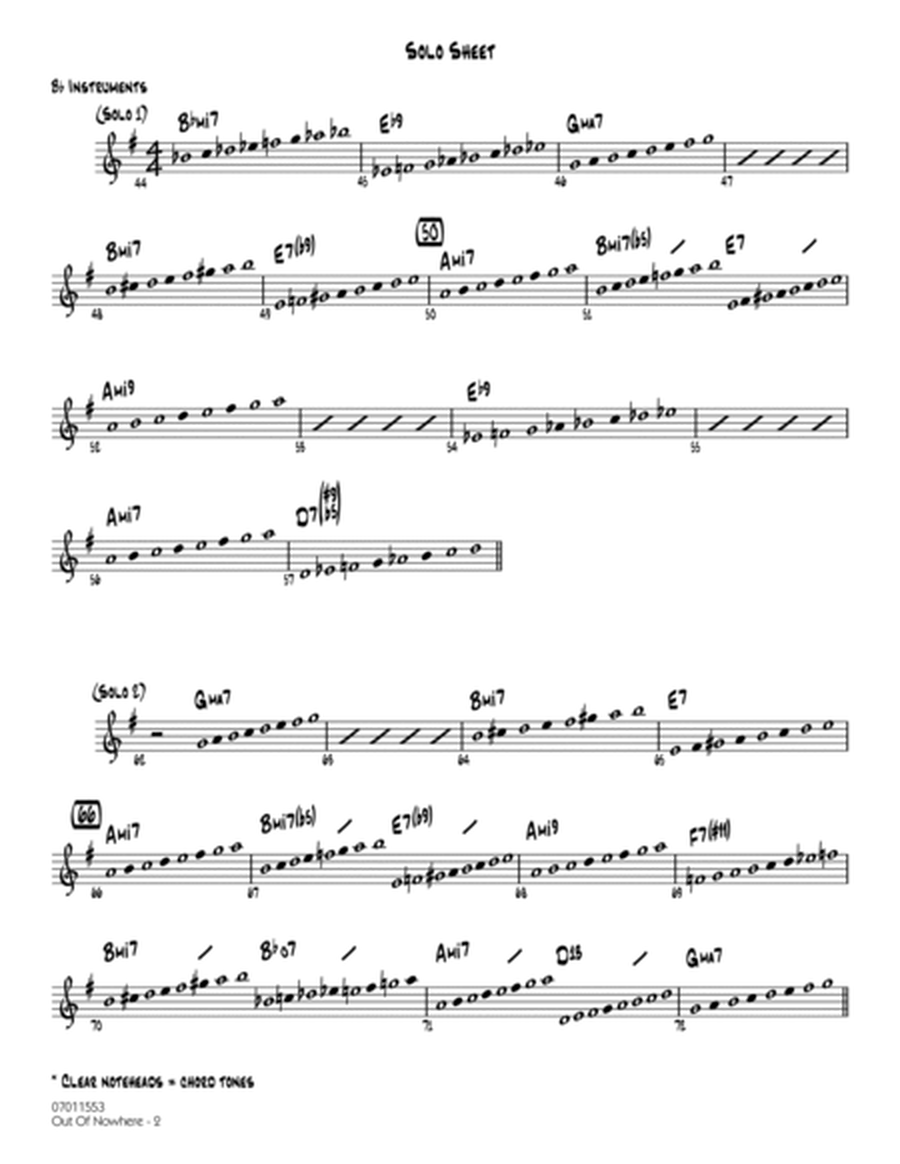 Out of Nowhere - Solo Sheet
