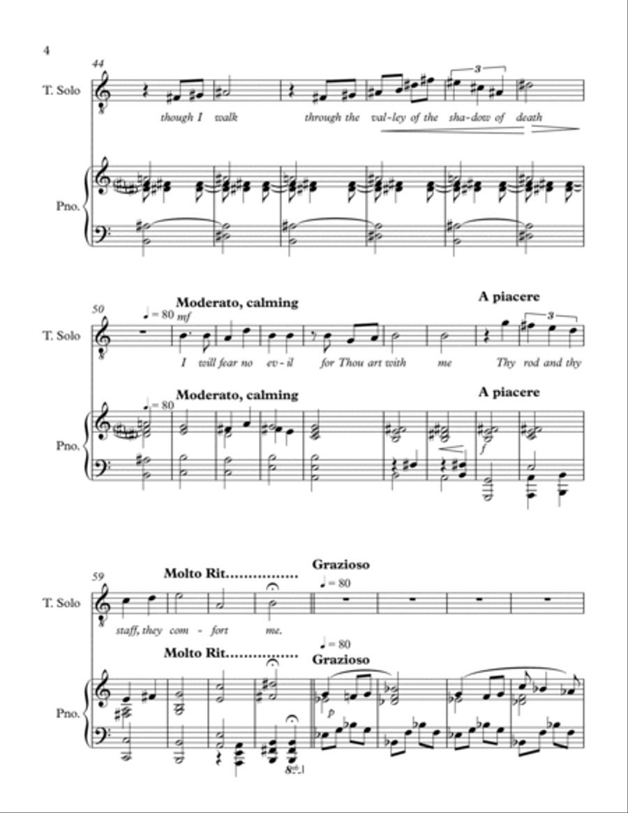 Psalm 23 Tenor Voice scores gallery preview page 4