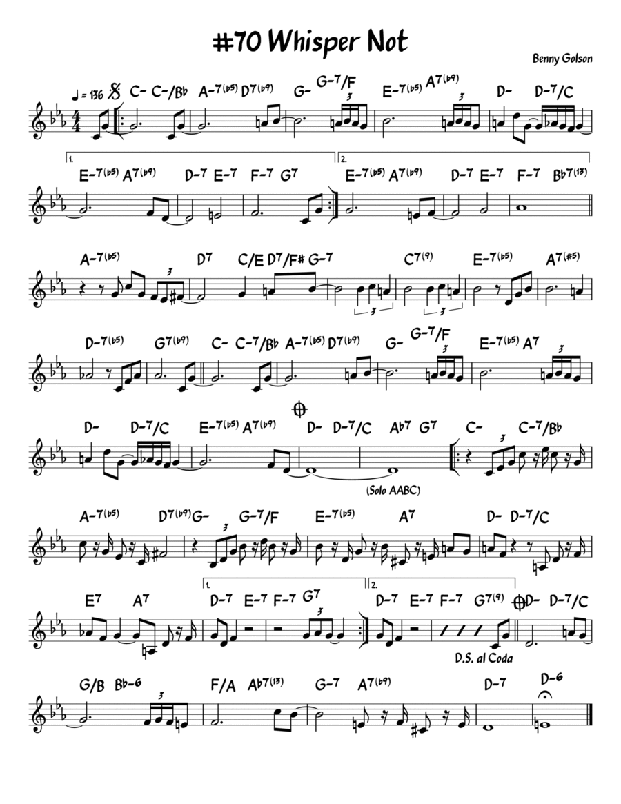 Whisper Not Piano scores gallery preview page 1