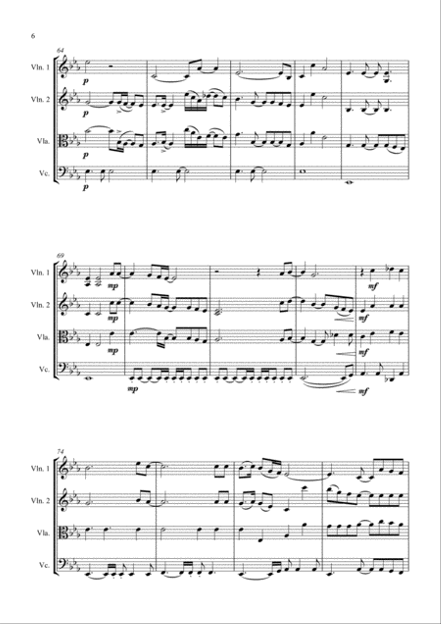 Bridge Over Troubled Water String Quartet scores gallery preview page 6