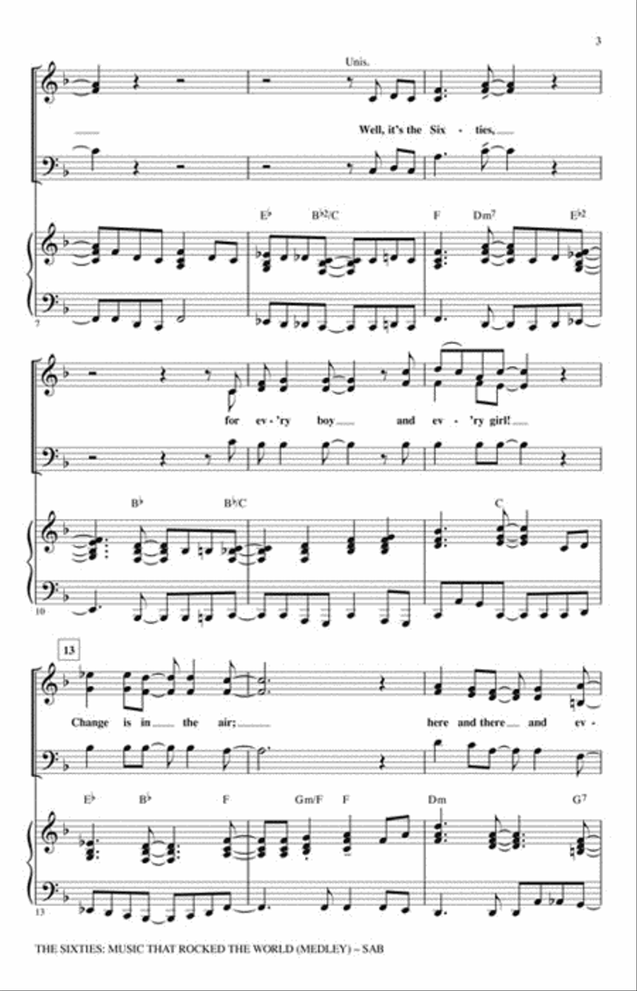 The Sixties: Music that Rocked the World 3-Part scores gallery preview page 3