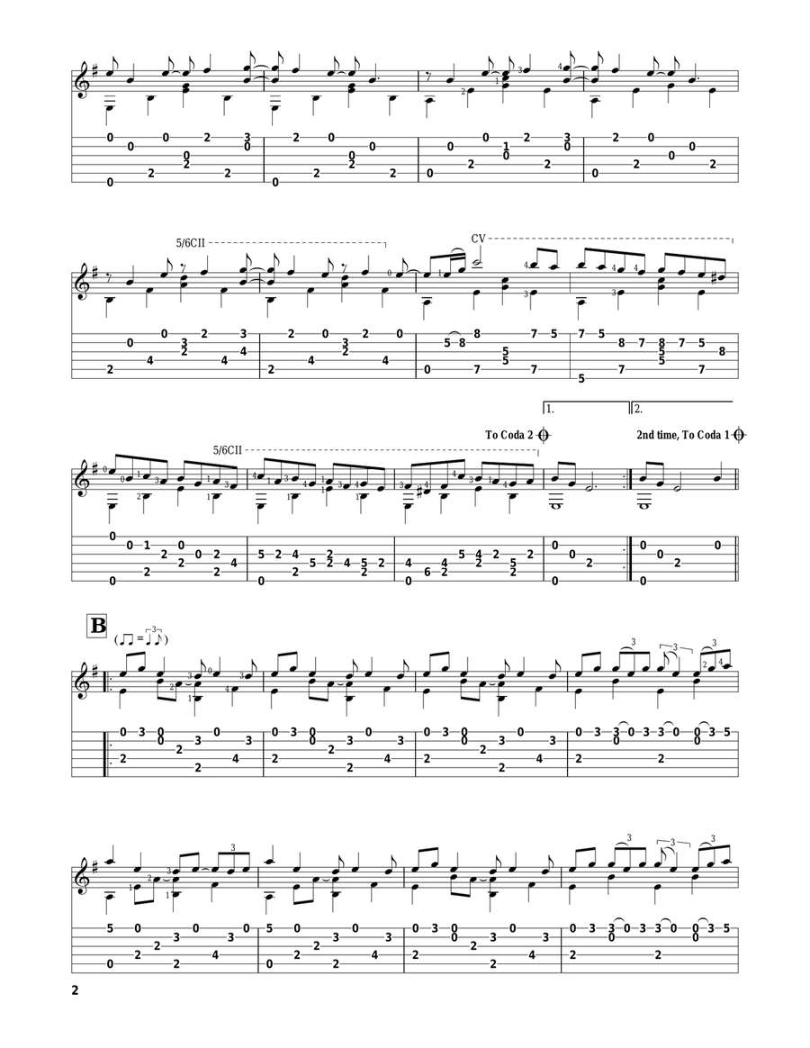 Moon Moon Guitar Solo scores gallery preview page 2