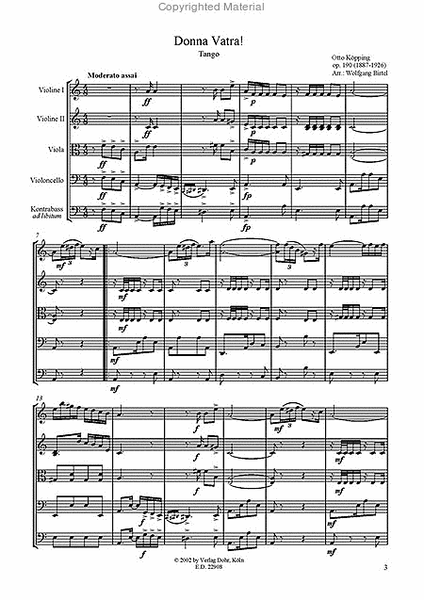 Donna Vatra! op. 190 -Tango- (für Streichquartett)