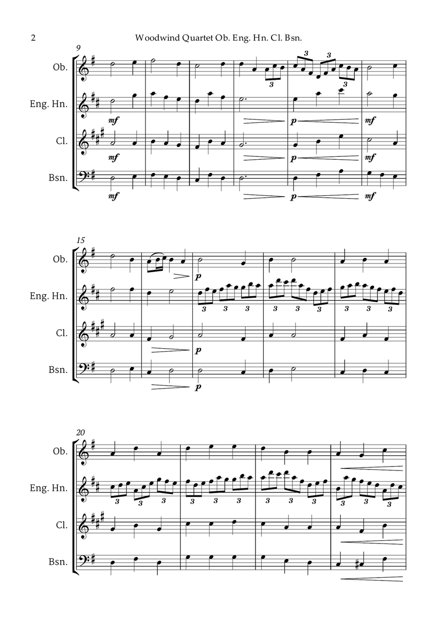 Bach Jesu, joy of man's desiring for Woodwind Quartet Oboe English Horn Clarinet and Bassoon Woodwind Quartet scores gallery preview page 3