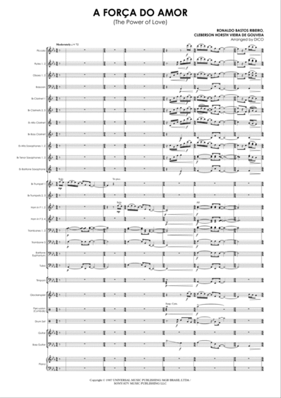 A Forca Do Amor Concert Band scores gallery preview page 4