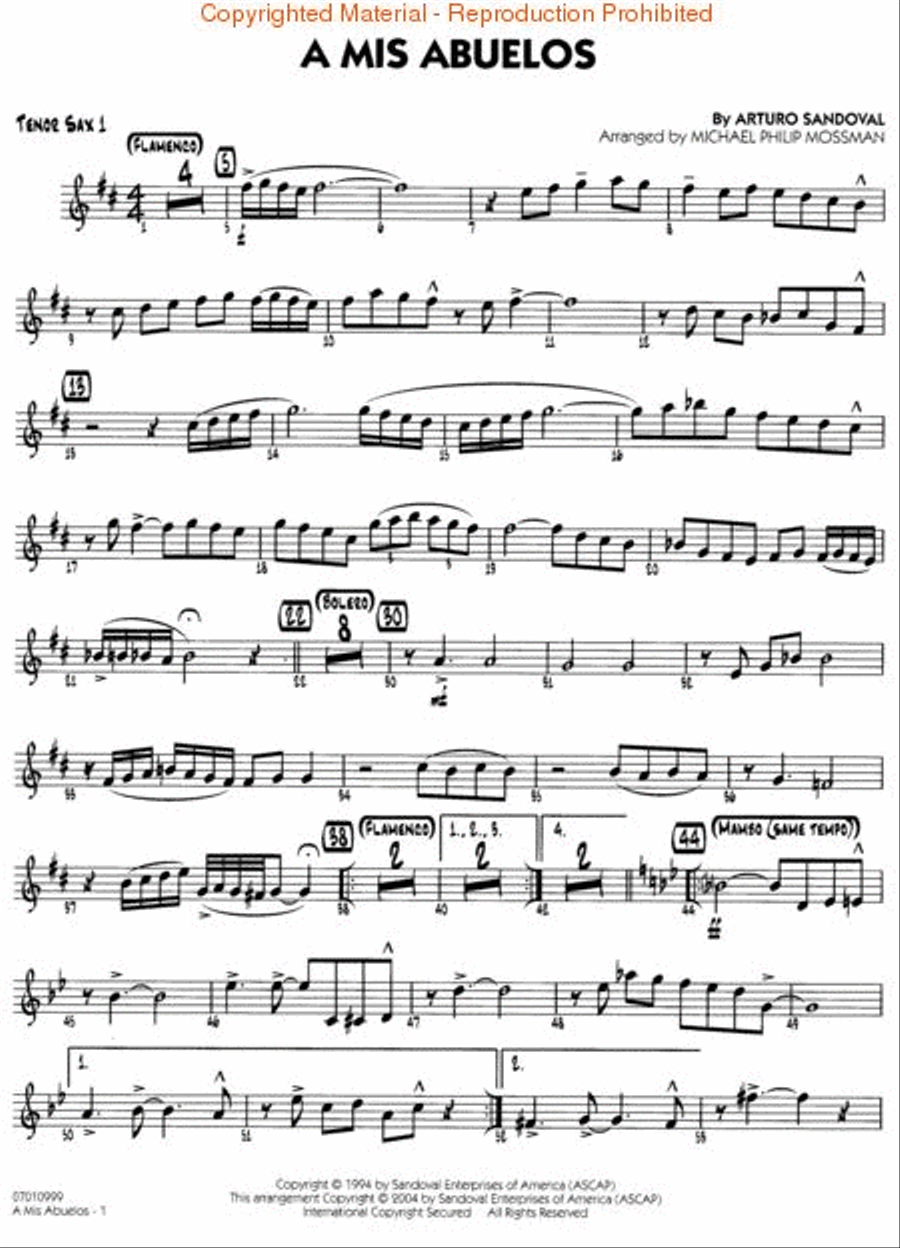 A Mis Abuelos Jazz Ensemble scores gallery preview page 4