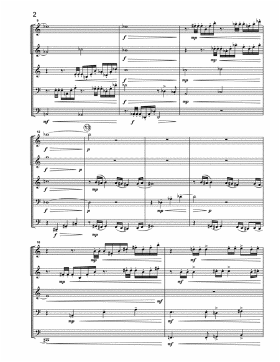 A Midwestern Fanfare for Brass Quintet Brass Quintet scores gallery preview page 3