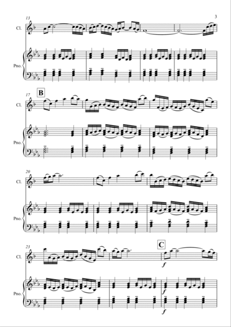 Even (for clarinet and piano) Clarinet Solo scores gallery preview page 3