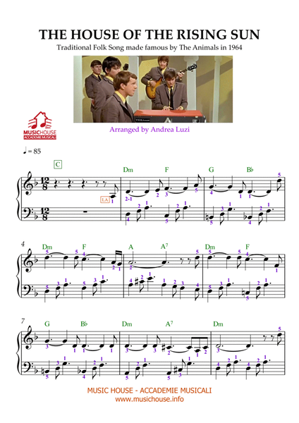 The House Of The Rising Sun - EASY PIANO by Folk Song Easy Piano - Digital Sheet Music