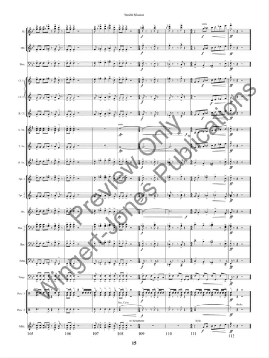 Stealth Mission Stealth Mission Concert Band scores gallery preview page 18