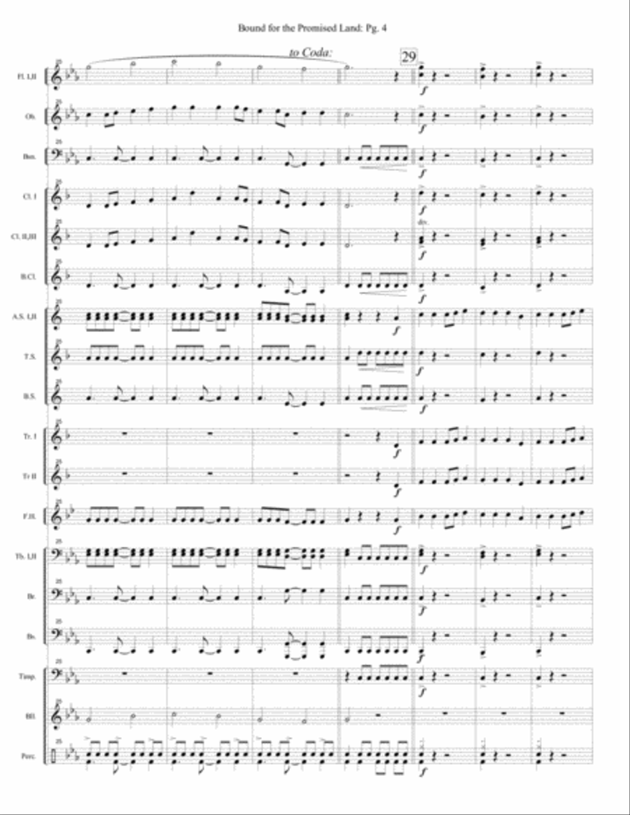 Bound for the Promised Land Concert Band scores gallery preview page 4