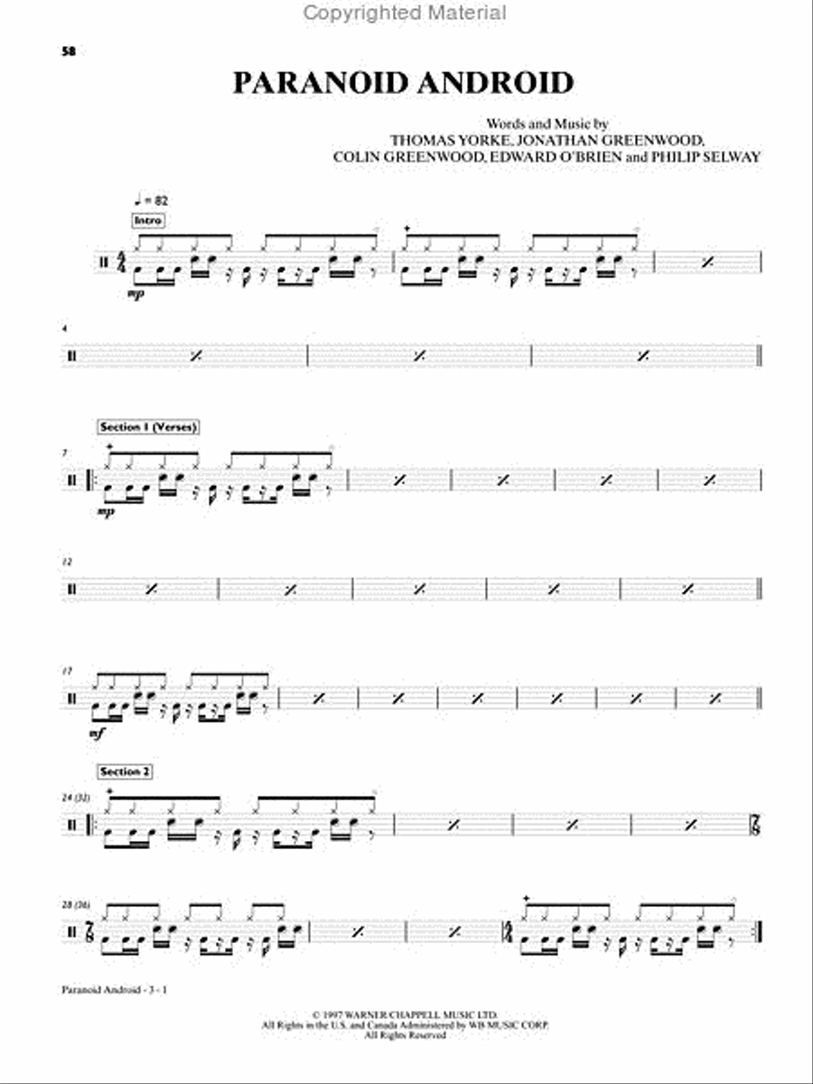Radiohead - Ultimate Drum Play-Along Drum Set scores gallery preview page 5