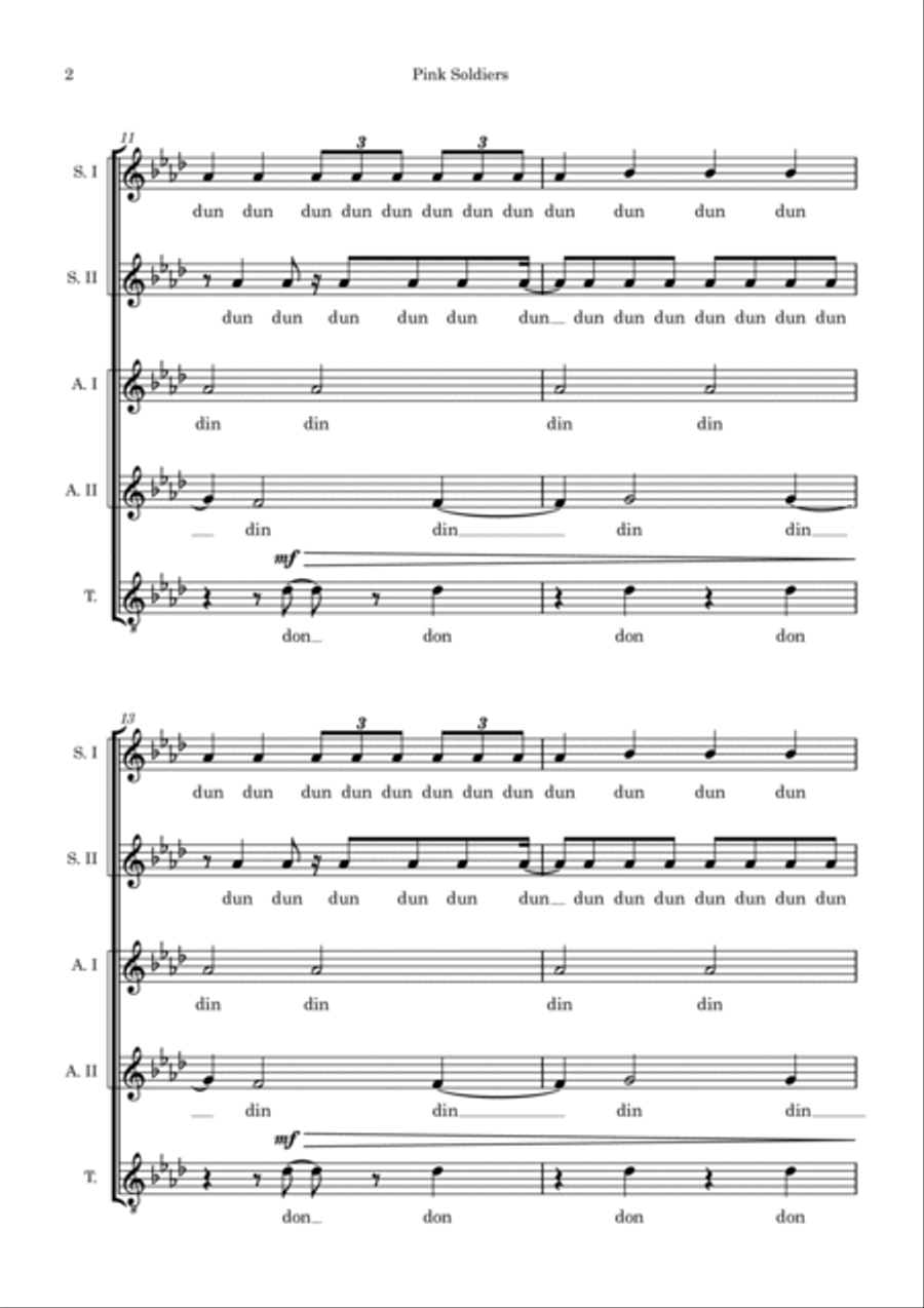 Pink Soldiers A Cappella scores gallery preview page 2