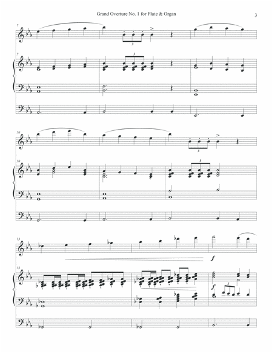 Grand Overture No. 1 - Flute & Organ Woodwind Duet scores gallery preview page 3