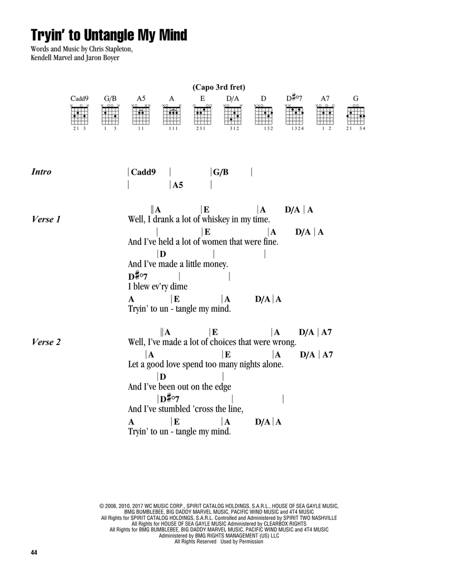Tryin' To Untangle My Mind Electric Guitar scores gallery preview page 1