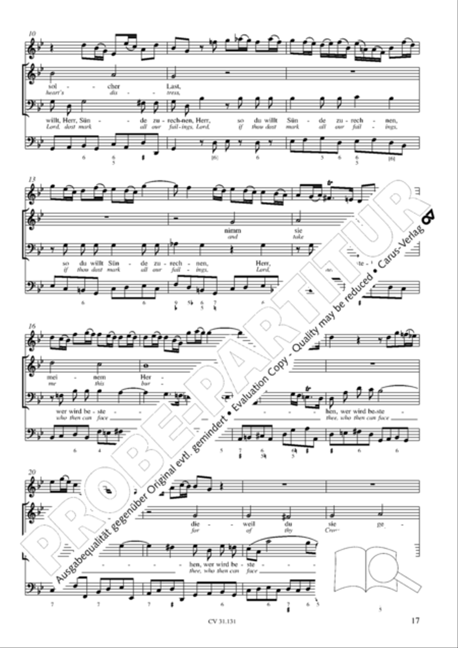 Form the deep, Lord, cried I, Lord, to Thee (Aus der Tiefe rufe ich, Herr, zu dir) 4-Part scores gallery preview page 18