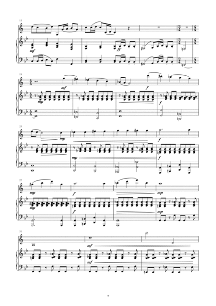 Clarinet Sonatina mostly in the style of Mozart B-Flat Clarinet scores gallery preview page 2