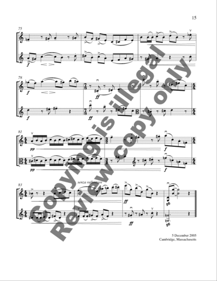 Sonata for Violin and Viola Viola scores gallery preview page 16
