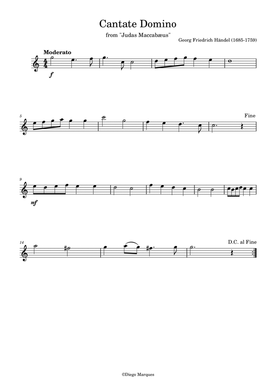 Cantate Domino in C Flute Solo scores gallery preview page 1
