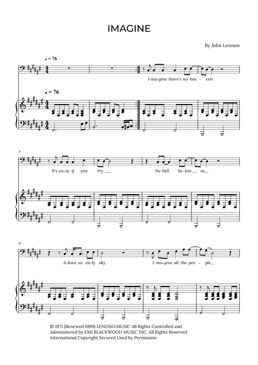 Imagine Voice Solo scores gallery preview page 1