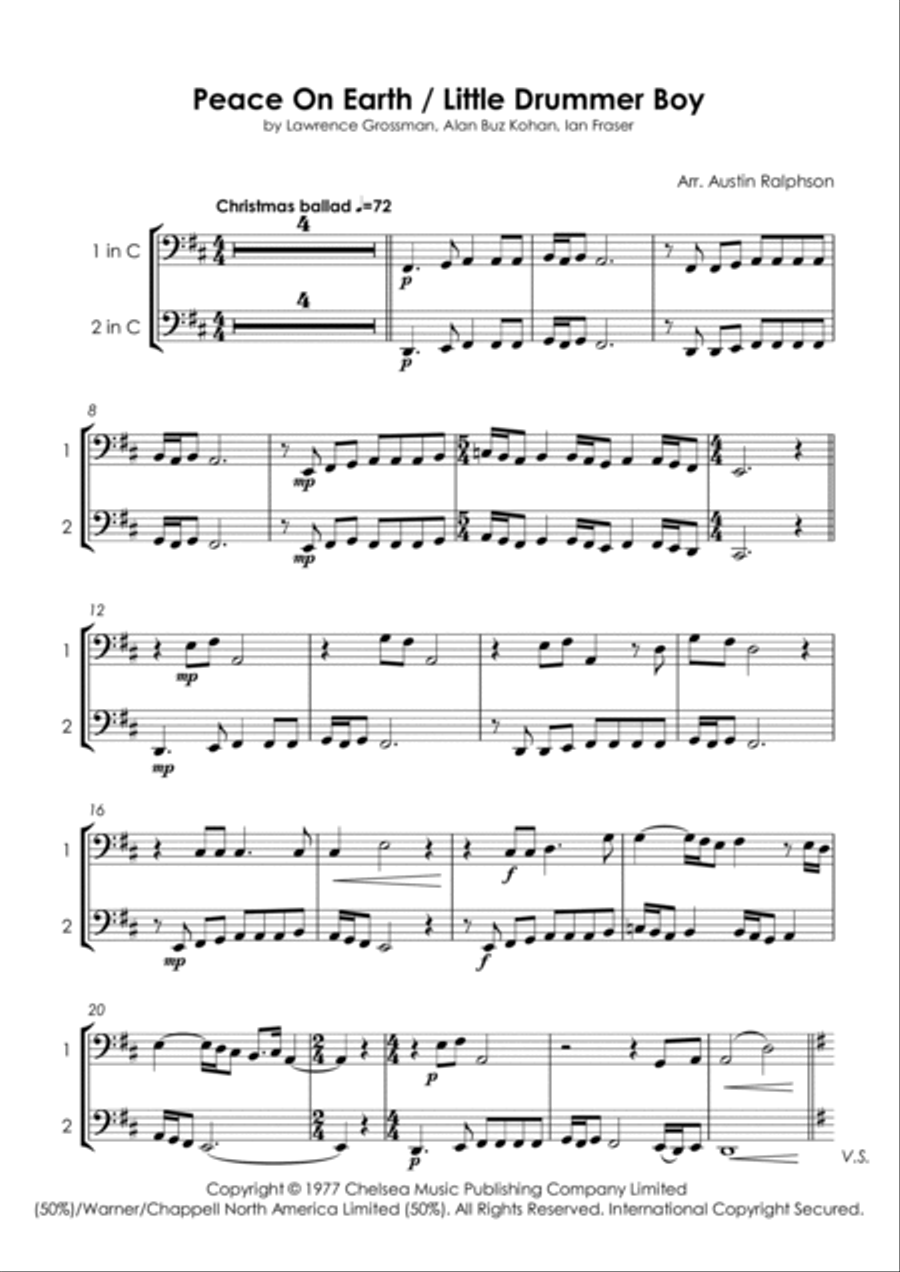 Peace On Earth Woodwind Duet scores gallery preview page 5