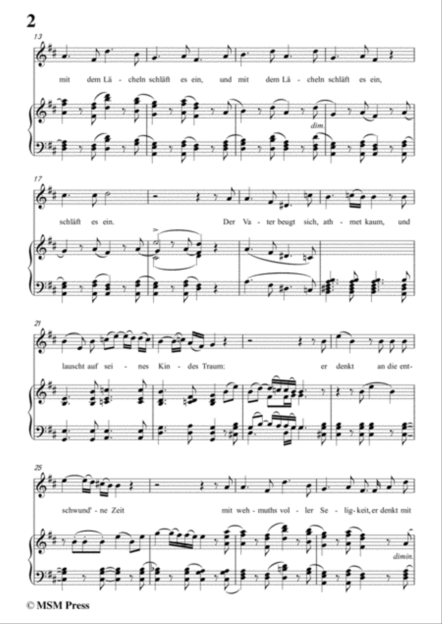 Schubert-Der Vater mit dem Kinde,in D Major,for Voice and Piano Voice Solo scores gallery preview page 4