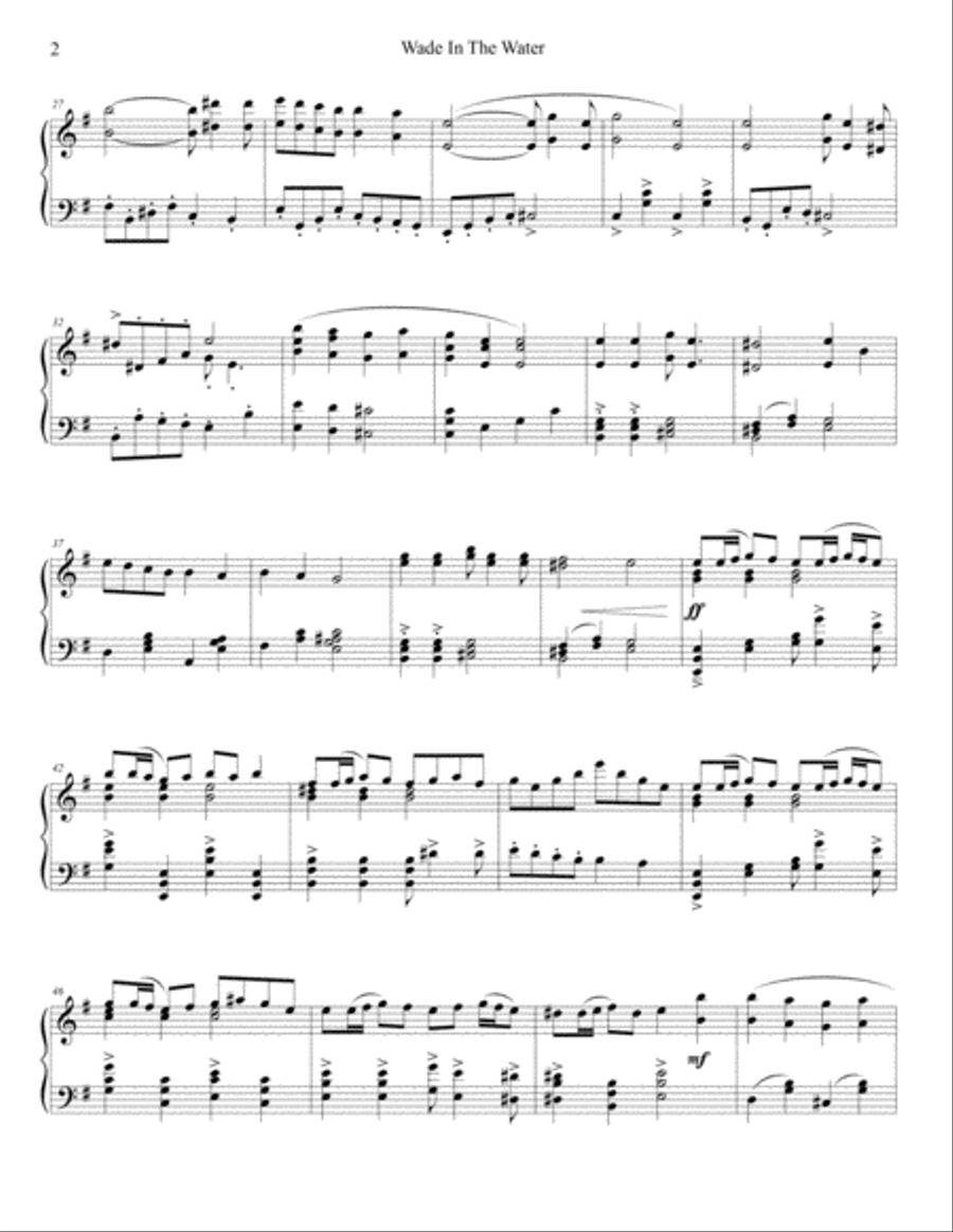 Wade In The Water Wade In The Water Piano Solo scores gallery preview page 2
