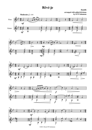 Variations on Rêvé-je for flute and guitar