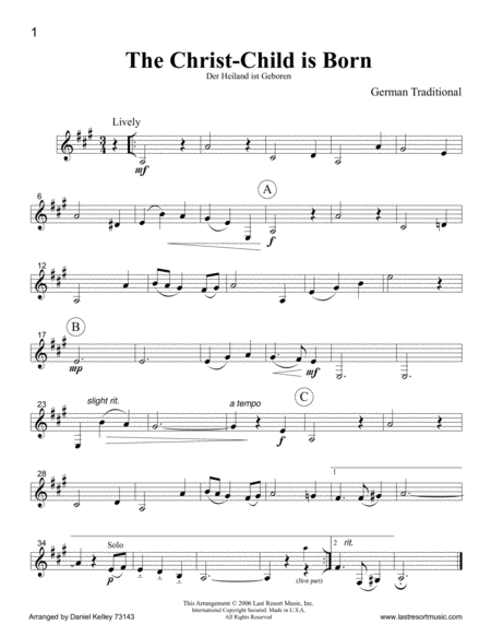 Intermediate Music for Four, Christmas - Part 4 for Bass Clarinet 73143DD