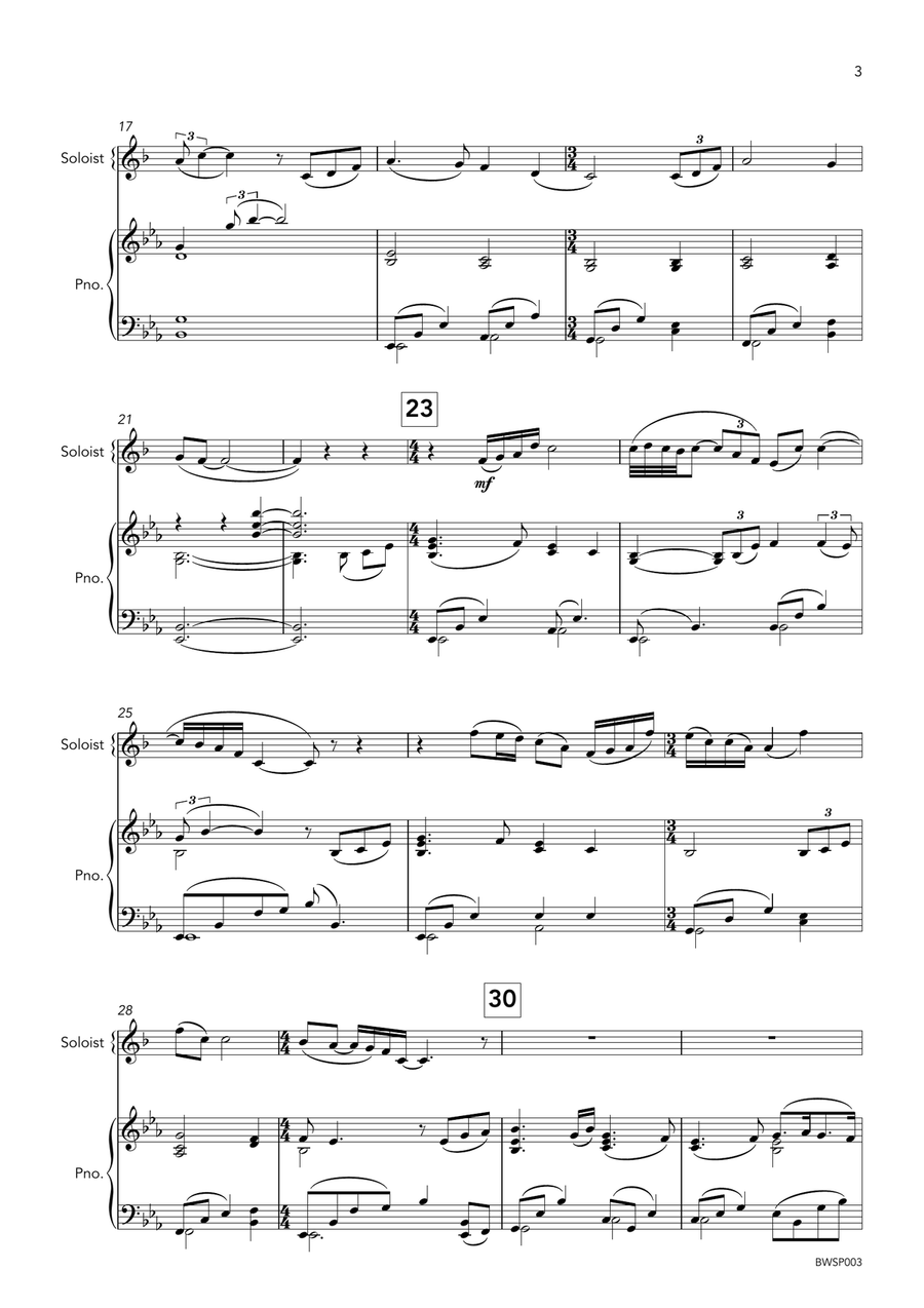 How Can I Keep From Singing? (Cornet/Trumpet Solo with Piano) Small Ensemble scores gallery preview page 3