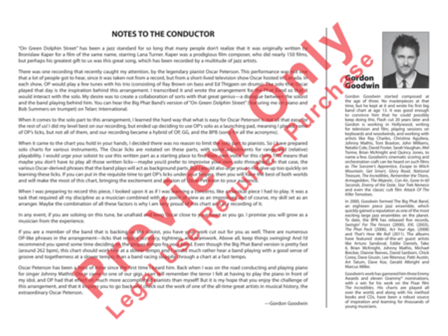 On Green Dolphin Street Jazz Ensemble scores gallery preview page 3