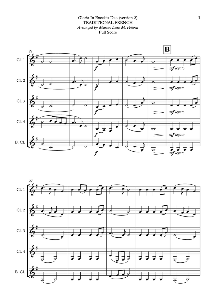 Christmas Song Collection (for Clarinet Quintet) - BOOK TWO Clarinet Quintet scores gallery preview page 5