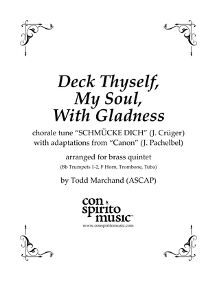 Book cover for Deck Thyself, My Soul (w/ excerpts from "Canon in D") - brass quintet
